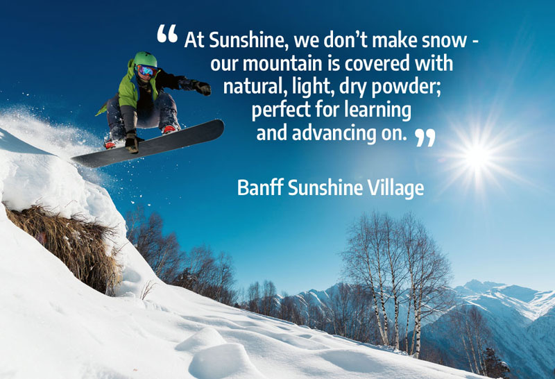 Snowboarder in Banff Sunshine Village