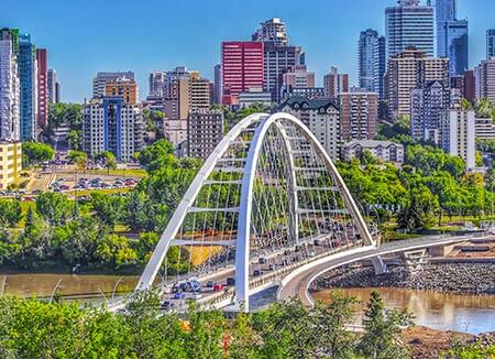 Bridge over river in Edmonton