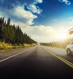 RV on a sunny highway