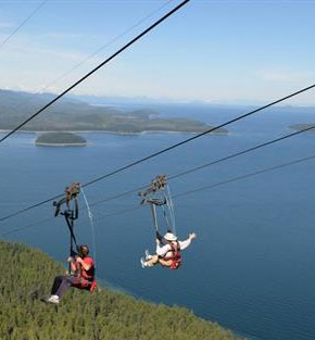 People zip lining People zip lining