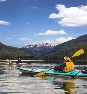 Kayaking on a lake Kayaking on a lake