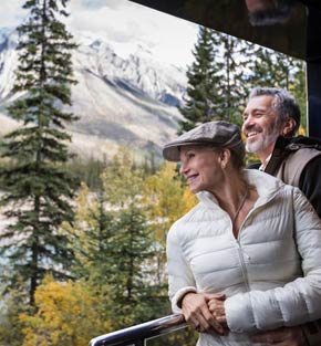 Admiring the views on Rocky Mountaineer